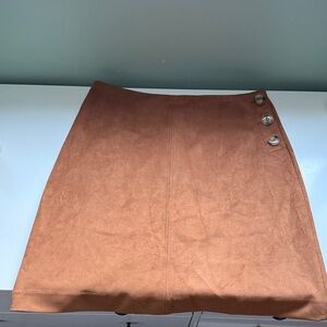 Long Tall Sally Brown Mini Skirt with Buttons